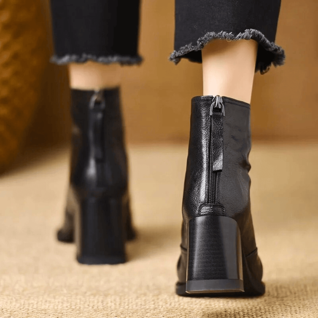 CLARA | Botas de tacón de cuero